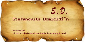 Stefanovits Domicián névjegykártya